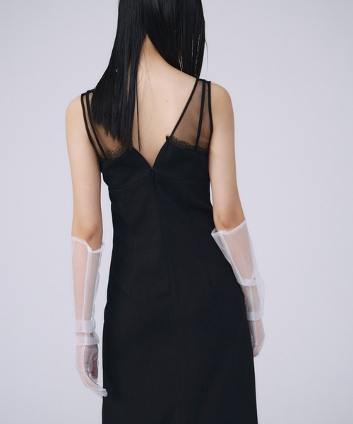 JOSE MOON(ジョゼムーン)の「SHEER LAYERED CAMIDRESS/シアーレイヤードキャミドレス(ワンピース・レディース・ブラック/グレー・FREE)」の14枚目の写真