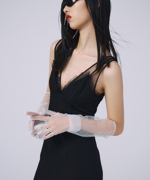 JOSE MOON(ジョゼムーン)の「SHEER LAYERED CAMIDRESS/シアーレイヤードキャミドレス(ワンピース・レディース・ブラック/グレー・FREE)」の18枚目の写真