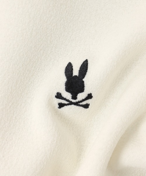 Psycho Bunny(サイコバニー)の「ジョーゼットジャージー スキッパーポロシャツ(ポロシャツ・メンズ・グレイッシュベージュ/ブラック/ホワイト・SMALL/MEDIUM/LARGE/X-LARGE)」の12枚目の写真