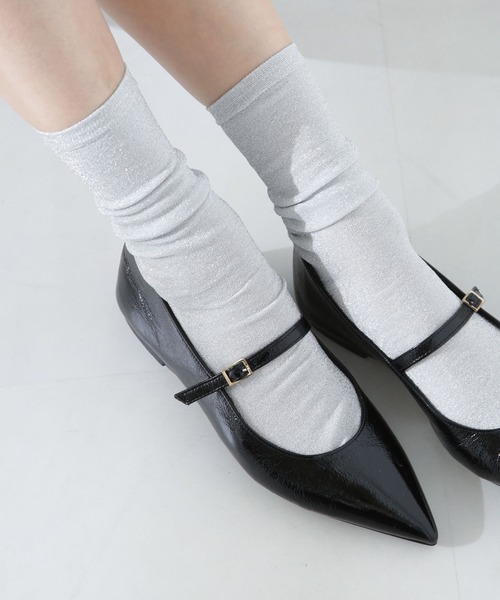 NANO universe(ナノユニバース)の「ラメソックス(ソックス/靴下・レディース・シルバー/ゴールド・FREE)」の2枚目の写真