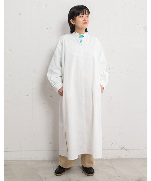 POU DOU DOU（プードゥドゥ）の「バンドカラープルオーバーワンピース（ワンピース・レディース・イエロー/ブルー/オフホワイト・M）」の2枚目の写真