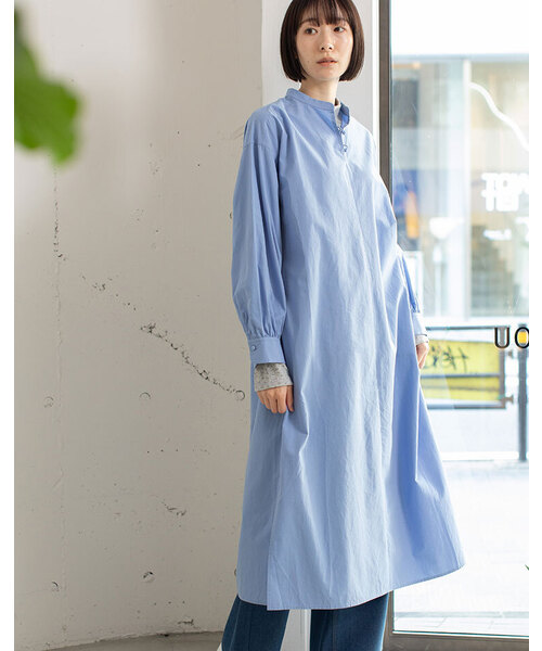 POU DOU DOU（プードゥドゥ）の「バンドカラープルオーバーワンピース（ワンピース・レディース・イエロー/ブルー/オフホワイト・M）」の3枚目の写真