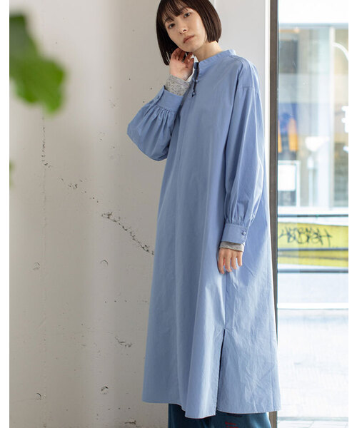 POU DOU DOU（プードゥドゥ）の「バンドカラープルオーバーワンピース（ワンピース・レディース・イエロー/ブルー/オフホワイト・M）」の9枚目の写真