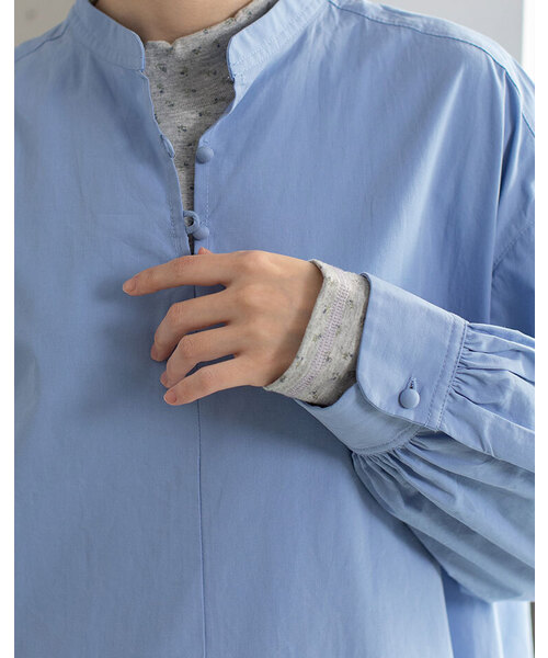 POU DOU DOU（プードゥドゥ）の「バンドカラープルオーバーワンピース（ワンピース・レディース・イエロー/ブルー/オフホワイト・M）」の11枚目の写真