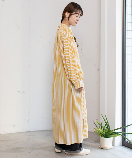 POU DOU DOU（プードゥドゥ）の「バンドカラープルオーバーワンピース（ワンピース・レディース・イエロー/ブルー/オフホワイト・M）」の17枚目の写真