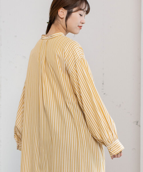 POU DOU DOU（プードゥドゥ）の「バンドカラープルオーバーワンピース（ワンピース・レディース・イエロー/ブルー/オフホワイト・M）」の19枚目の写真