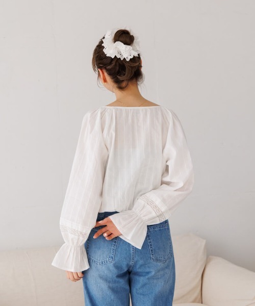 flower（フラワー）の「レースバルーントップ（シャツ/ブラウス・レディース・ホワイト/ブルー・FREE）」の20枚目の写真