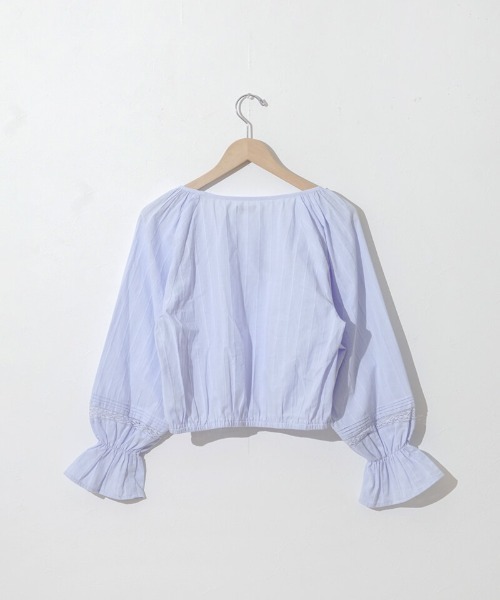 flower（フラワー）の「レースバルーントップ（シャツ/ブラウス・レディース・ホワイト/ブルー・FREE）」の4枚目の写真