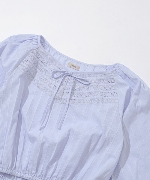 flower（フラワー）の「レースバルーントップ（シャツ/ブラウス・レディース・ホワイト/ブルー・FREE）」の5枚目の写真