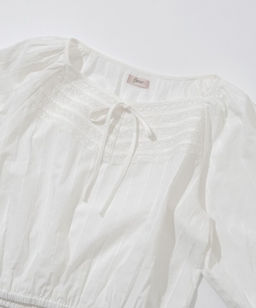 flower（フラワー）の「レースバルーントップ（シャツ/ブラウス・レディース・ホワイト/ブルー・FREE）」の10枚目の写真