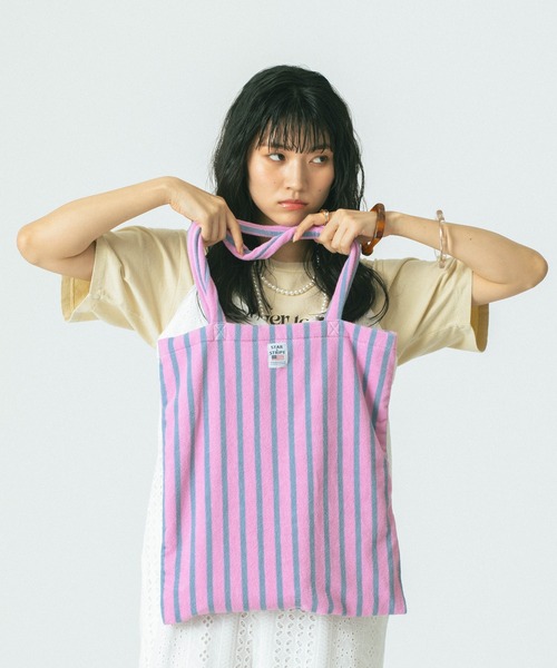ROSE BUD(ローズバッド)の「(STARSTRIPE)TOTE BAG(トートバッグ・レディース・イエロー/ピンク/ブルー・ONE SIZE)」の1枚目の写真
