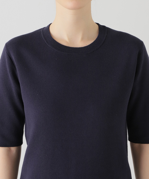 Spick & Span（スピックアンドスパン）の「《追加》手洗い可 / コットンスムースコンパクトTシャツ（ニット/セーター・レディース・ベージュ/ネイビー/ホワイト・FREE）」の16枚目の写真