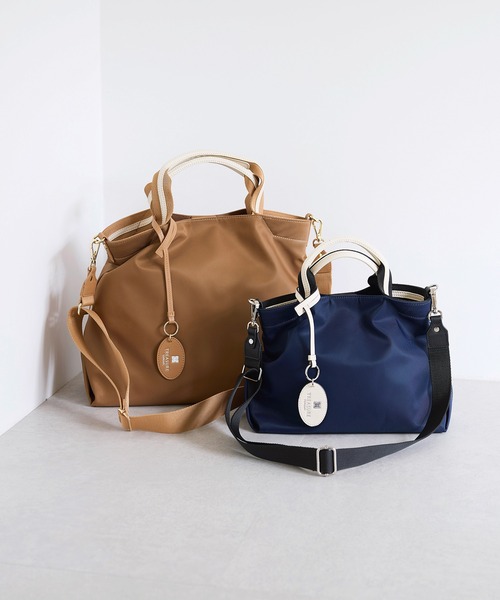 TREASURE TOPKAPI】ストライプハンドル ナイロン 2way ミニ トート