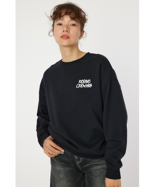 RODEO CROWNS WIDE BOWL（ロデオクラウンズワイドボウル）の「graffiti flagスウェットトップス（スウェット・レディース・杢グレー/ブラック/カーキ/オフホワイト・FREE）」の7枚目の写真