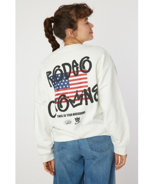 RODEO CROWNS WIDE BOWL（ロデオクラウンズワイドボウル）の「graffiti flagスウェットトップス（スウェット・レディース・杢グレー/ブラック/カーキ/オフホワイト・FREE）」の21枚目の写真