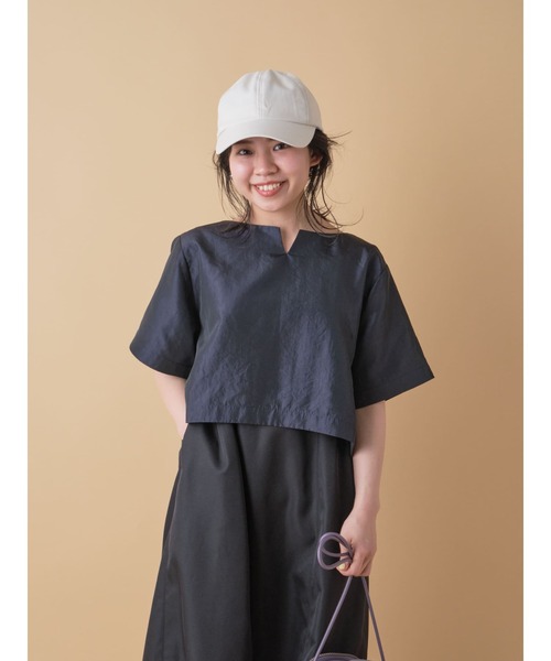 COHINA（コヒナ）の「クロススリットコクーンスカートセット 【低身長・小柄女性】（ワンピース・レディース・ネイビー・XS/S）」の5枚目の写真