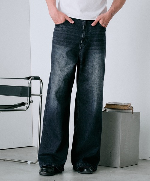 セール】wide baggy denim pants/ワイドバギーデニムパンツ（デニム