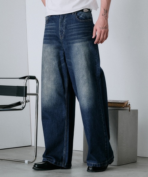 セール】wide baggy denim pants/ワイドバギーデニムパンツ（デニム