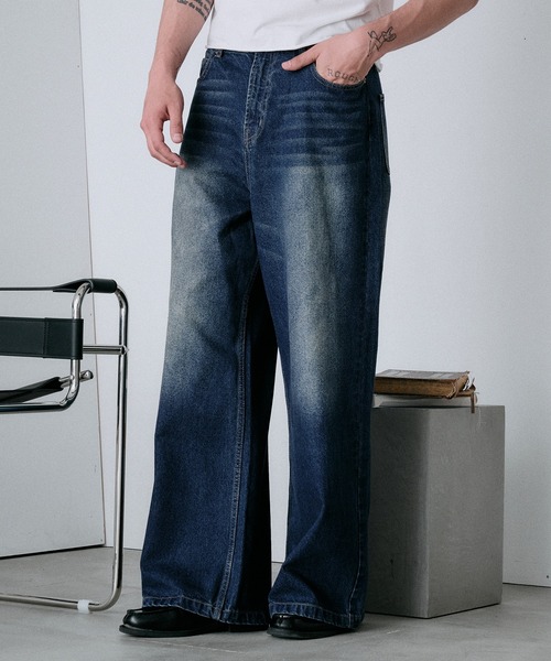 セール】wide baggy denim pants/ワイドバギーデニムパンツ（デニム