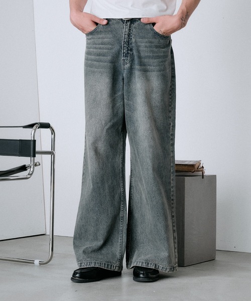 セール】wide baggy denim pants/ワイドバギーデニムパンツ（デニム
