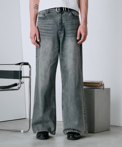セール】wide baggy denim pants/ワイドバギーデニムパンツ（デニム