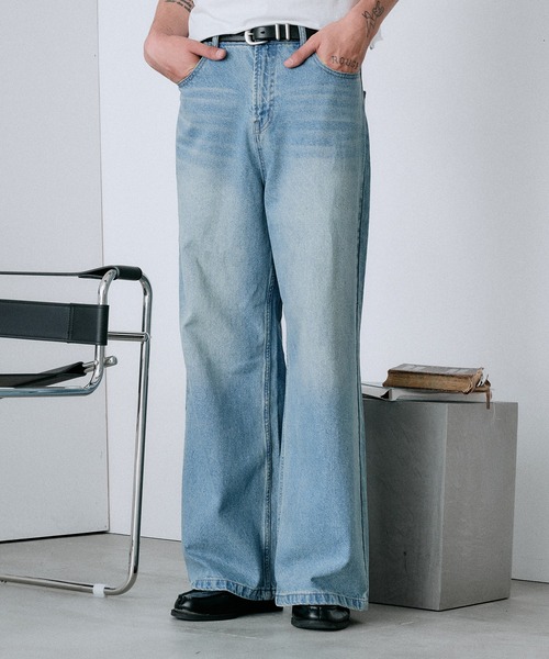 セール】wide baggy denim pants/ワイドバギーデニムパンツ（デニム