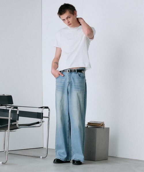 セール】wide baggy denim pants/ワイドバギーデニムパンツ（デニム 