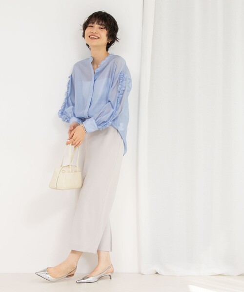 NOLLEY’S（ノーリーズ）の「《セットアップ対応》ウォッシャブルニットジョーゼットタイトミディスカート（スカート・レディース・ブラック/オフホワイト/グレイッシュベージュ・34/36/38/40）」の15枚目の写真