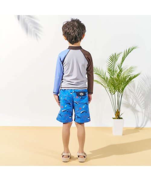 apres les cours（アプレレクール）の「バイカラーラッシュガード（ラッシュガード・キッズ・アイボリー/ライトグレー・80/90/100/110/120/130）」の9枚目の写真