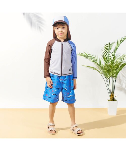 apres les cours（アプレレクール）の「バイカラーラッシュガード（ラッシュガード・キッズ・アイボリー/ライトグレー・80/90/100/110/120/130）」の10枚目の写真