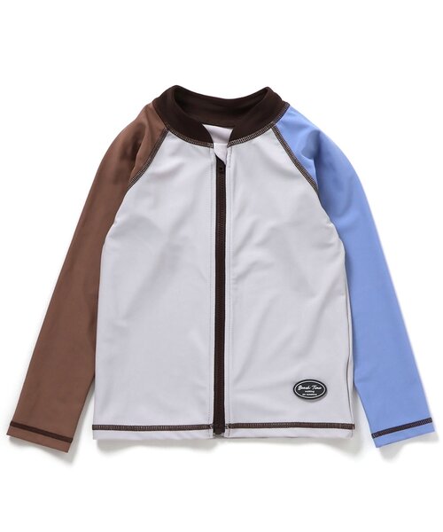 apres les cours（アプレレクール）の「バイカラーラッシュガード（ラッシュガード・キッズ・アイボリー/ライトグレー・80/90/100/110/120/130）」の18枚目の写真
