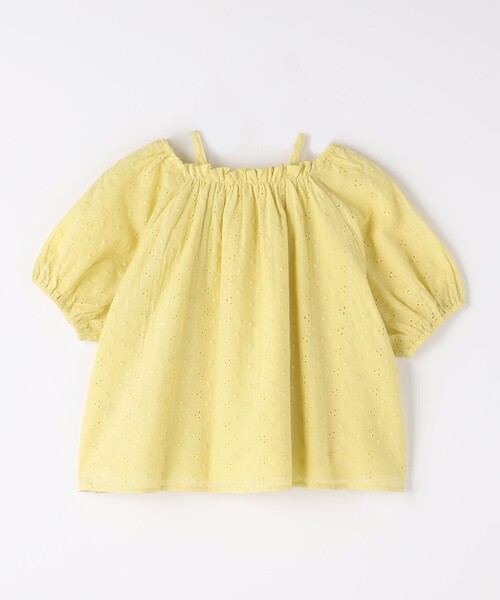 green label relaxing（グリーンレーベルリラクシング）の「バルーンスリーブ ブラウス  / キッズ  100cm-130cm（シャツ/ブラウス・キッズ・ライム/オフホワイト・120cm/110cm/130cm/100cm）」の5枚目の写真