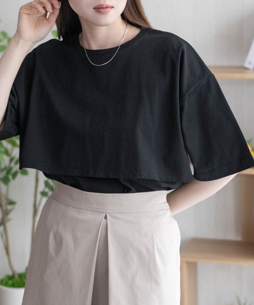 HusHusH(ハッシュアッシュ)の「HusHusH レイヤードフリルプルオーバー デザインTシャツ(Tシャツ/カットソー・レディース・ブラック/オフホワイト/チャコールグレー・M/L)」の3枚目の写真