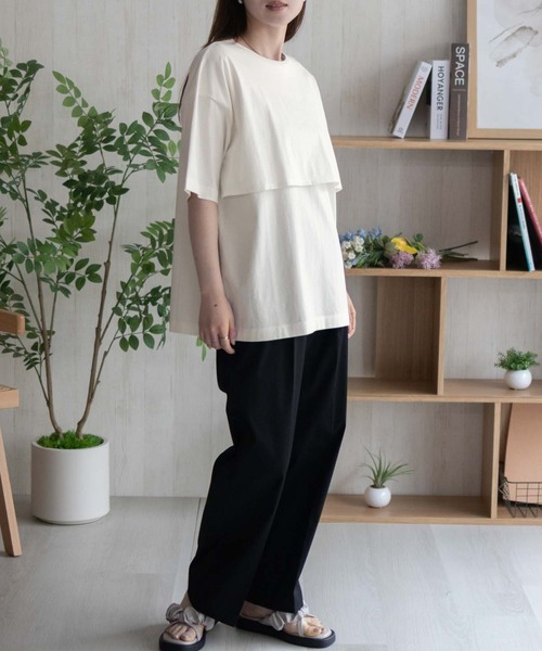 HusHusH(ハッシュアッシュ)の「HusHusH レイヤードフリルプルオーバー デザインTシャツ(Tシャツ/カットソー・レディース・ブラック/オフホワイト/チャコールグレー・M/L)」の4枚目の写真