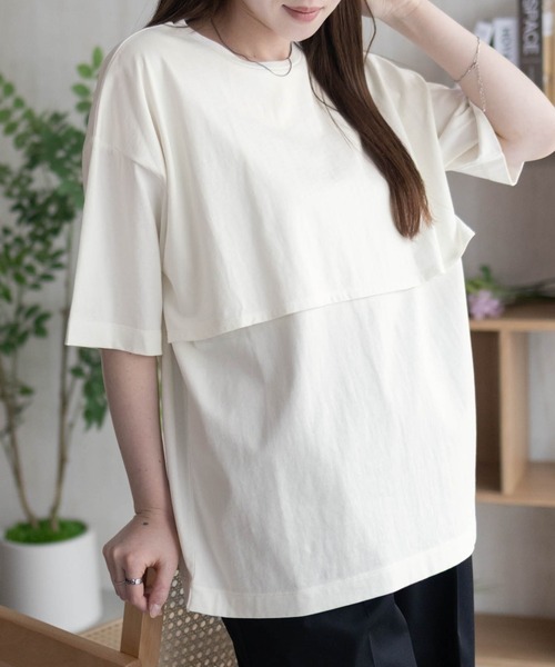 HusHusH(ハッシュアッシュ)の「HusHusH レイヤードフリルプルオーバー デザインTシャツ(Tシャツ/カットソー・レディース・ブラック/オフホワイト/チャコールグレー・M/L)」の6枚目の写真