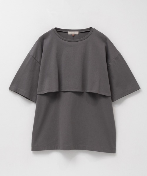 HusHusH(ハッシュアッシュ)の「HusHusH レイヤードフリルプルオーバー デザインTシャツ(Tシャツ/カットソー・レディース・ブラック/オフホワイト/チャコールグレー・M/L)」の22枚目の写真
