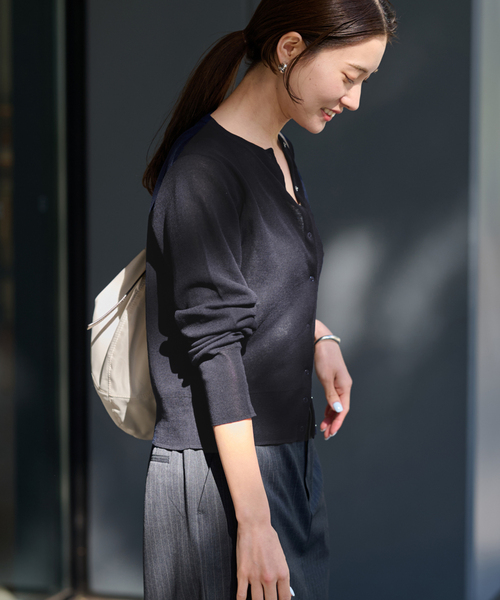 新品 フレームワーク スムースシアーカーディガン 2024 イエロー FRAMeWORK｜シアーカーディガン | Rakuten Fashion(楽天