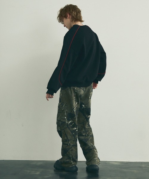 Shoowtime（ショウタイム）の「Oversized piping design sweatshirt / オーバーサイズパイピングデザイントレーナー（スウェット・メンズ・ヘザーグレー/ブラック・MEDIUM/LARGE/X-LARGE）」の19枚目の写真