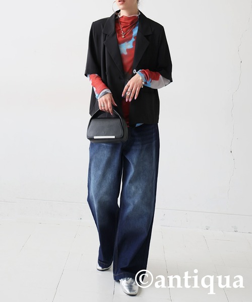 antiqua(アンティカ)の「水彩柄シアートップス(Tシャツ/カットソー・レディース・レッド系その他/ブルー系その他・ONE SIZE)」の14枚目の写真