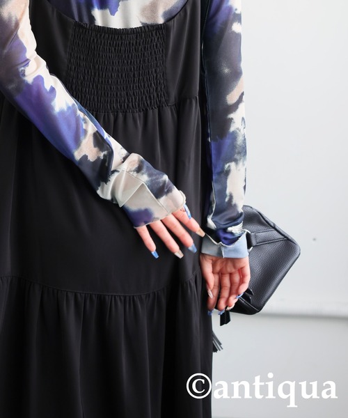 antiqua(アンティカ)の「水彩柄シアートップス(Tシャツ/カットソー・レディース・レッド系その他/ブルー系その他・ONE SIZE)」の7枚目の写真