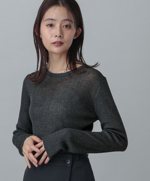 GLOBAL WORK（グローバルワーク）の「MATINEE LINE/レヴィータクループルオーバー/321437（ニット/セーター・レディース・ブラウン系その他3/チャコールグレー/グレイッシュベージュ・MEDIUM/LARGE）」の2枚目の写真