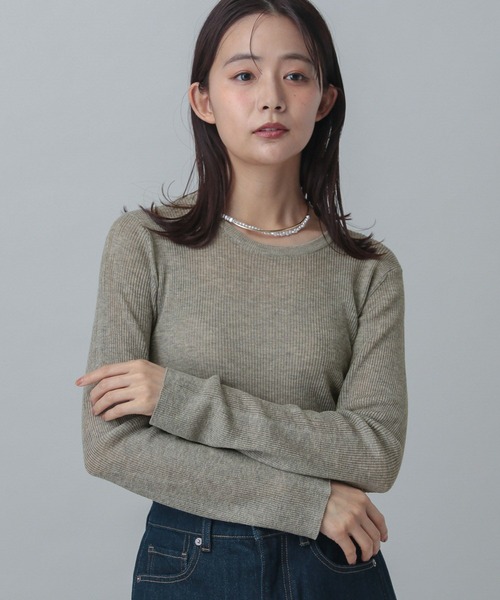GLOBAL WORK（グローバルワーク）の「MATINEE LINE/レヴィータクループルオーバー/321437（ニット/セーター・レディース・ブラウン系その他3/チャコールグレー/グレイッシュベージュ・MEDIUM/LARGE）」の20枚目の写真