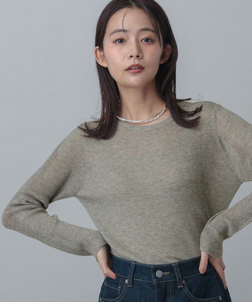GLOBAL WORK（グローバルワーク）の「MATINEE LINE/レヴィータクループルオーバー/321437（ニット/セーター・レディース・ブラウン系その他3/チャコールグレー/グレイッシュベージュ・MEDIUM/LARGE）」の21枚目の写真