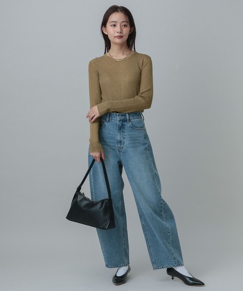 GLOBAL WORK（グローバルワーク）の「MATINEE LINE/レヴィータクループルオーバー/321437（ニット/セーター・レディース・ブラウン系その他3/チャコールグレー/グレイッシュベージュ・MEDIUM/LARGE）」の9枚目の写真