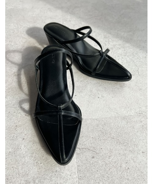 Re:EDIT（リエディ）の「[大きいサイズ有]Tストラップウェッジソールローヒールサンダル（サンダル・レディース・ホワイト/キャメル/シルバー/ブラック・SMALL/MEDIUM/LARGE/X-LARGE/XX-LARGE）」の5枚目の写真