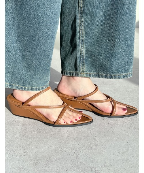 Re:EDIT（リエディ）の「[大きいサイズ有]Tストラップウェッジソールローヒールサンダル（サンダル・レディース・ホワイト/キャメル/シルバー/ブラック・SMALL/MEDIUM/LARGE/X-LARGE/XX-LARGE）」の14枚目の写真