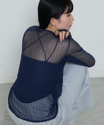 le ELMi | Sheer honeycomb check tops / シアーハニカムチェックトップス(Tシャツ/カットソー)