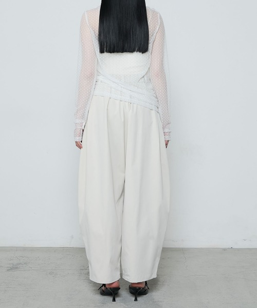 le ELMi（ルエルミ）の「Sheer honeycomb check tops / シアーハニカムチェックトップス（Tシャツ/カットソー・レディース・ベージュ/ネイビー/アイボリー/ピンク・FREE）」の13枚目の写真