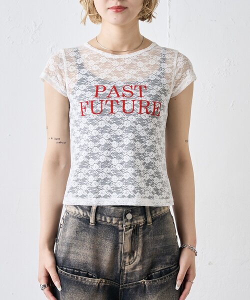 WHO'S WHO gallery(フーズフーギャラリー)の「PAST FUTURE レースTEE(Tシャツ/カットソー・レディース・ブラック/ホワイト/レッド・FREE)」の8枚目の写真