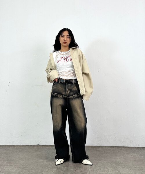 WHO'S WHO gallery(フーズフーギャラリー)の「PAST FUTURE レースTEE(Tシャツ/カットソー・レディース・ブラック/ホワイト/レッド・FREE)」の13枚目の写真